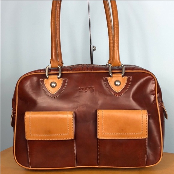 Lottusse 🦋 Stunning 2 Tone Leather Shoulder Bag - Picture 2 of 8